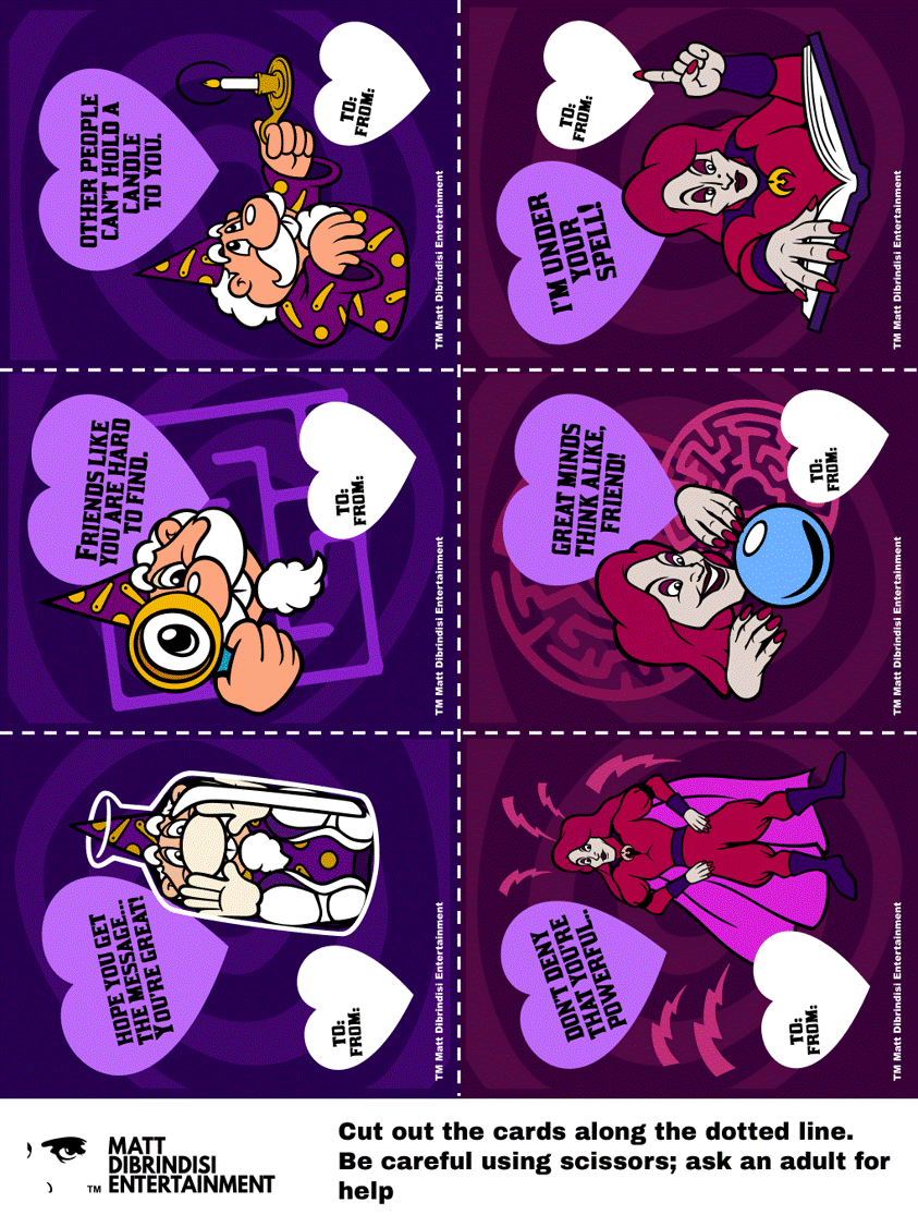 Pepperoni and Magenta printable valentines